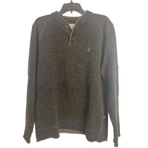Volcom Scout‎ Wool Henley Pullover Sweater Size L Dark Green